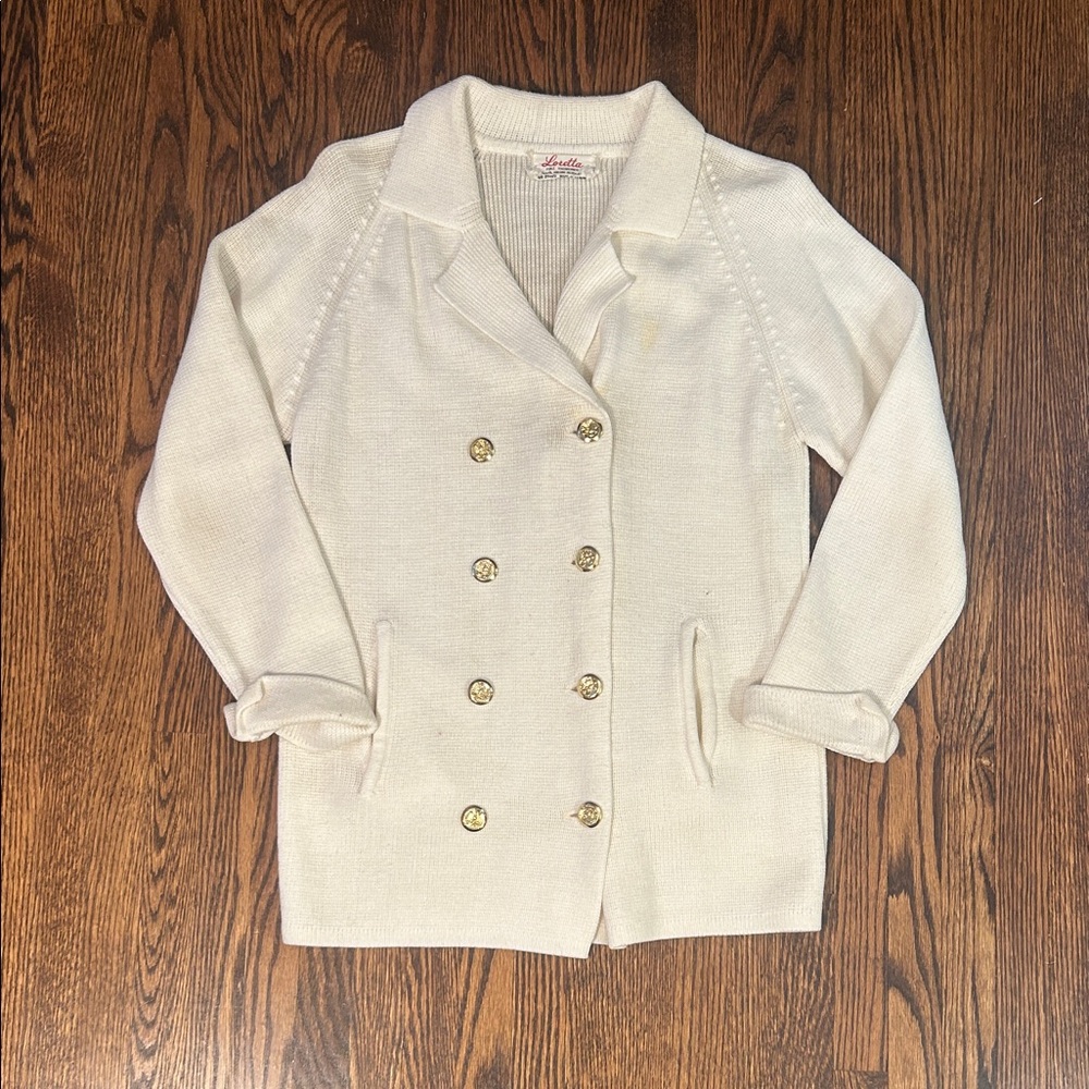 Vintage 60s/70s Knit Double Breasted Cardigan Sweater